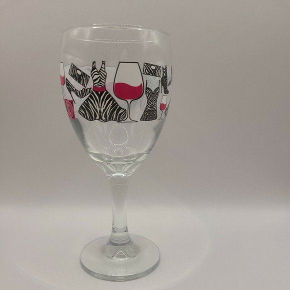 Girls Gone Wild Wine Glass, Bachelorette Girl's Night Zebra Print - Picture 2 of 4